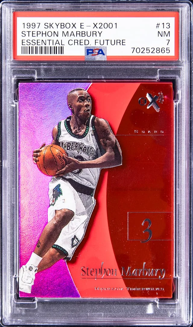 1997-98 SkyBox Stephon Marbury E-X2001 Essential Credential Future #13 card image