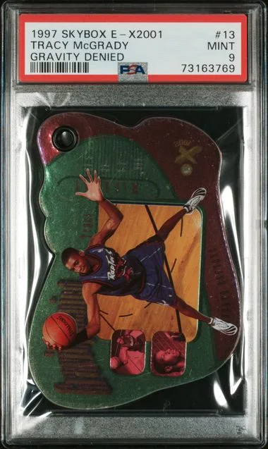 1997-98 SkyBox Tracy McGrady E-X2001 Gravity Denied #13 card image