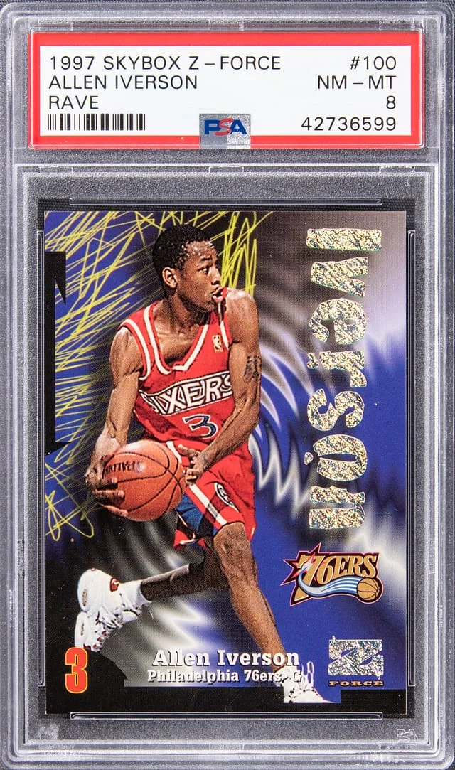 1997-98 SkyBox Z-Force Allen Iverson Rave #100 card image