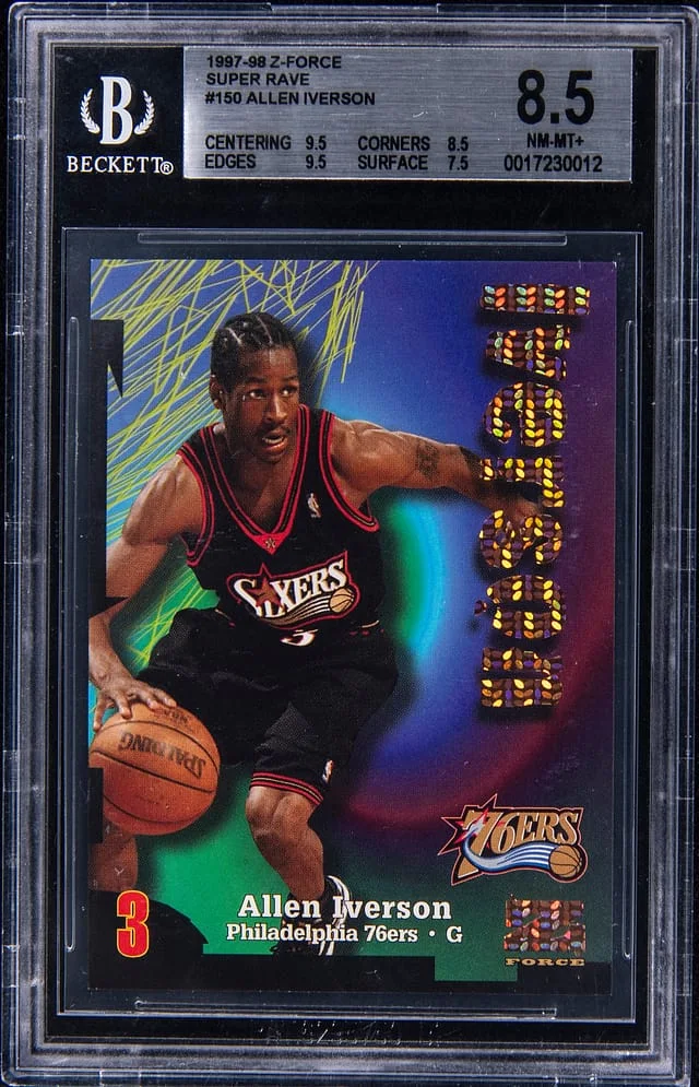 1997-98 SkyBox Z-Force Allen Iverson Super Rave #150 card image