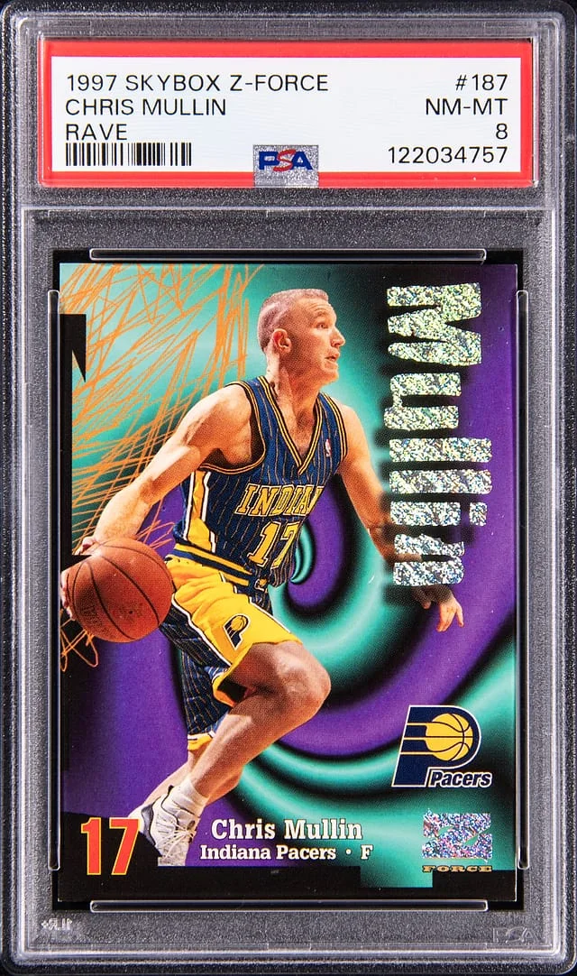 1997-98 SkyBox Z-Force Chris Mullin Rave #187 card image