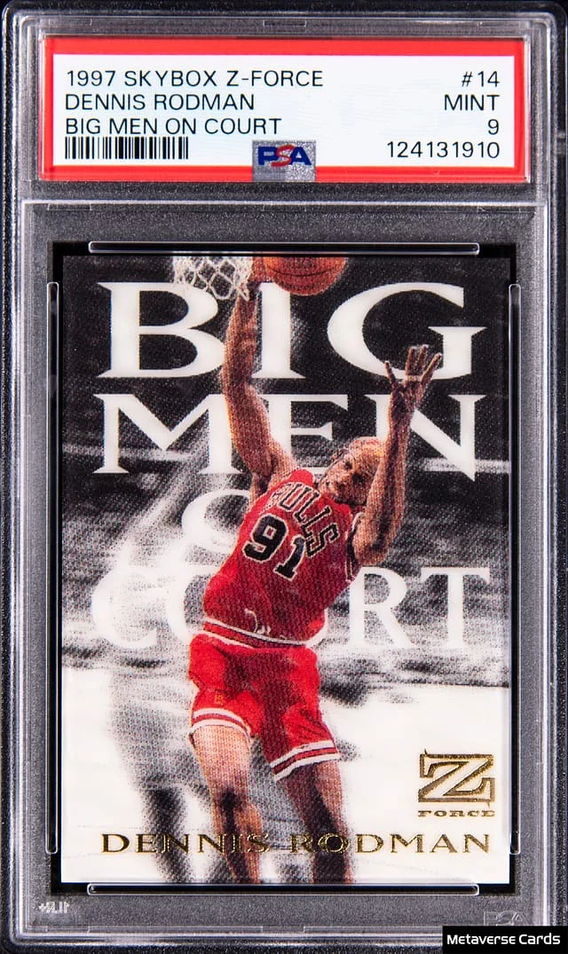 1997-98 SkyBox Z-Force Dennis Rodman Big Men On Court #14 card image
