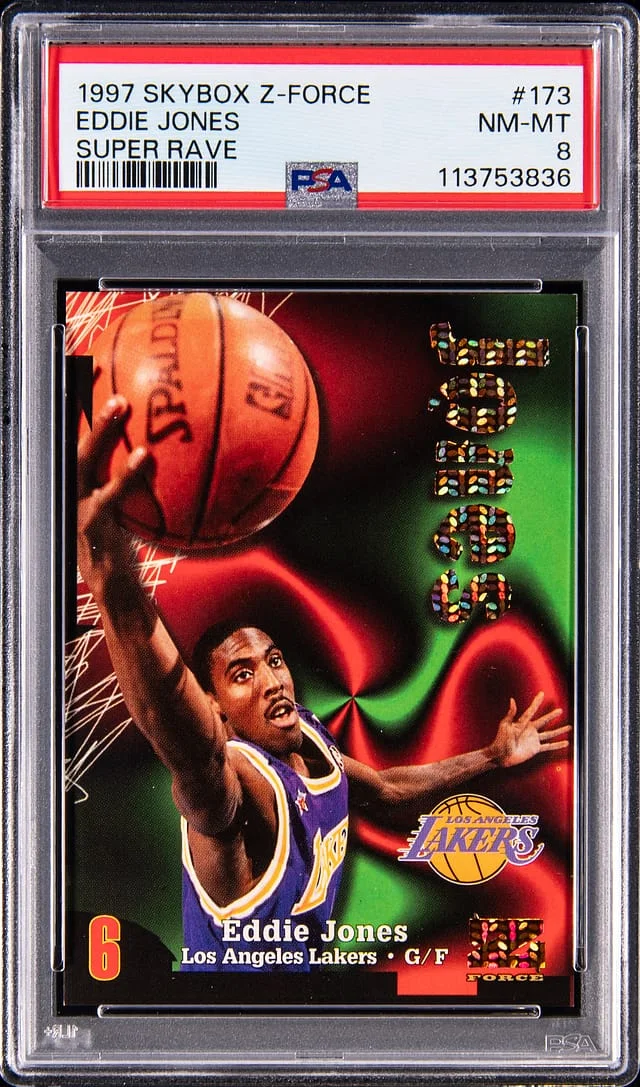 1997-98 SkyBox Z-Force Eddie Jones Super Rave #173 card image