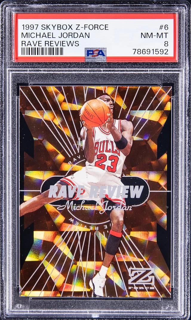1997-98 SkyBox Z-Force Michael Jordan Rave Review #6 card image