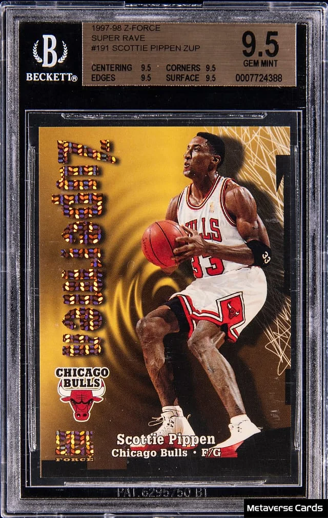 1997-98 SkyBox Z-Force Scottie Pippen Zupermen Super Rave #191 card image