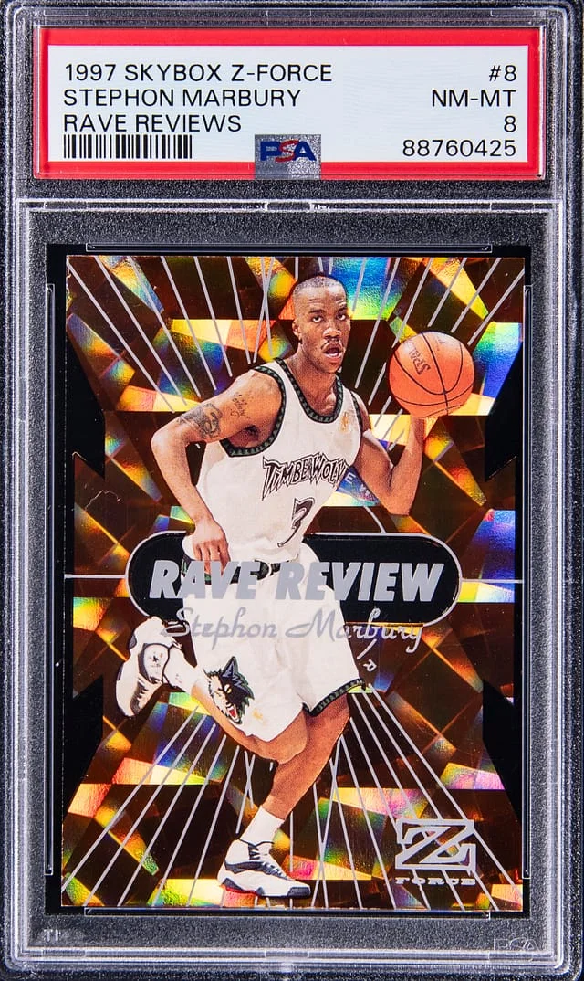 1997-98 SkyBox Z-Force Stephon Marbury Rave Reviews #8 card image
