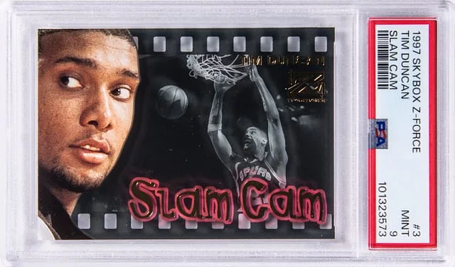 1997-98 SkyBox Z-Force Tim Duncan Slam Cam #3 card image