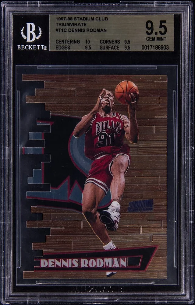 1997-98 Stadium Club Dennis Rodman Triumvirate #T1C card image