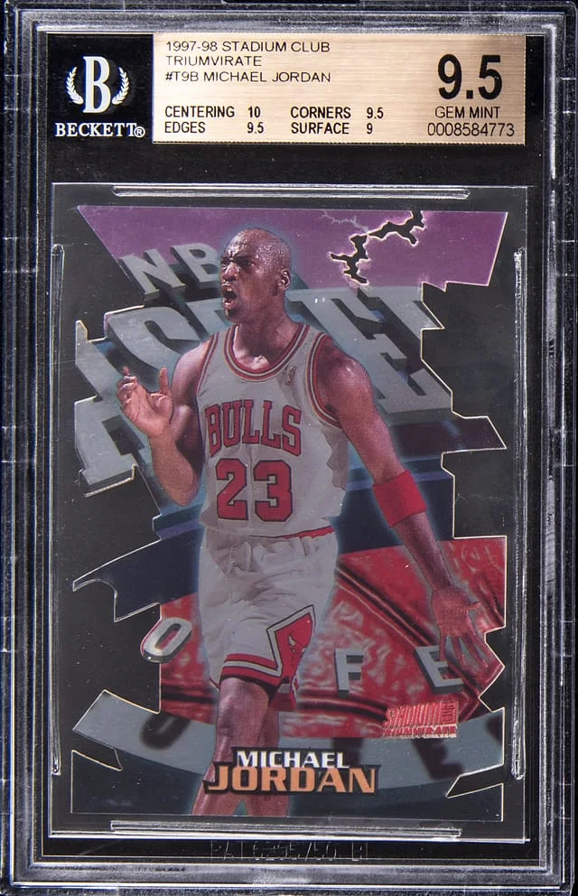 1997-98 Stadium Club Michael Jordan Triumvirate #T9B card image