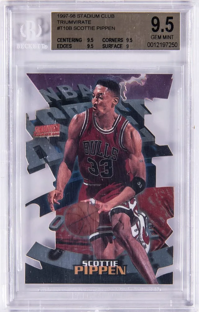 1997-98 Stadium Club Scottie Pippen Triumvirates #T10B card image