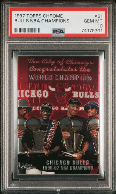 1997-98 Topps Chrome Bulls NBA Champions #51 card image