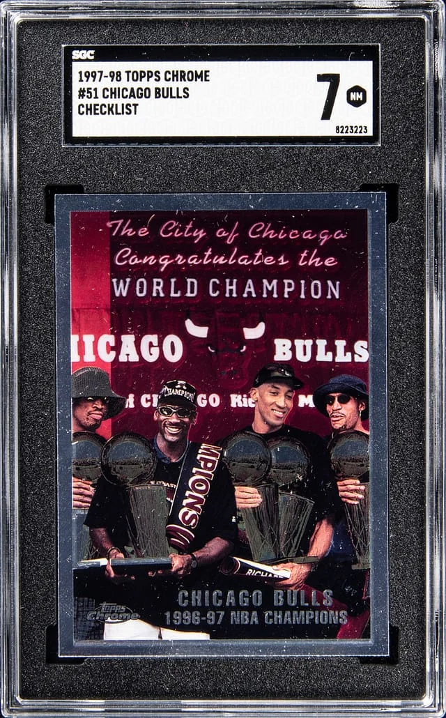 1997-98 Topps Chrome Chicago Bulls Checklist #51 card image