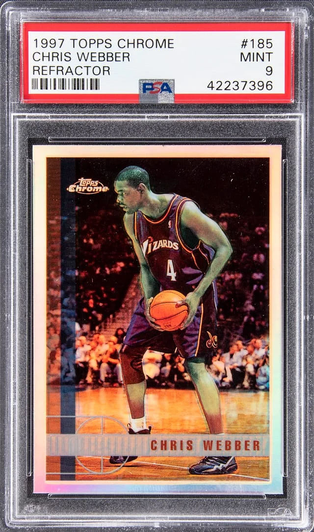 1997-98 Topps Chrome Chris Webber Refractor #185 card image