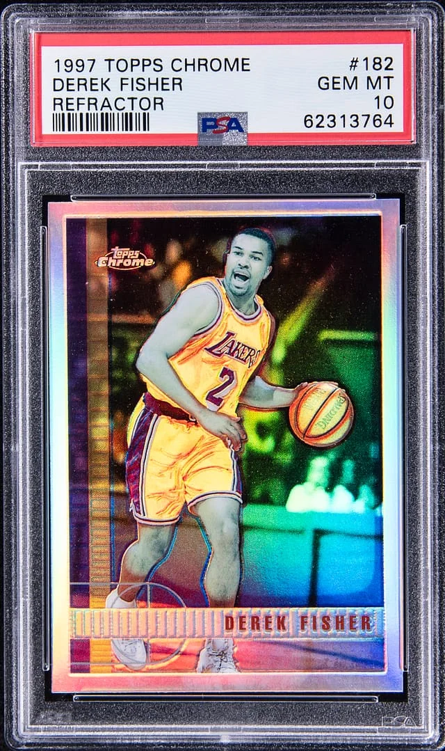 1997-98 Topps Chrome Derek Fisher Refractor #182 card image