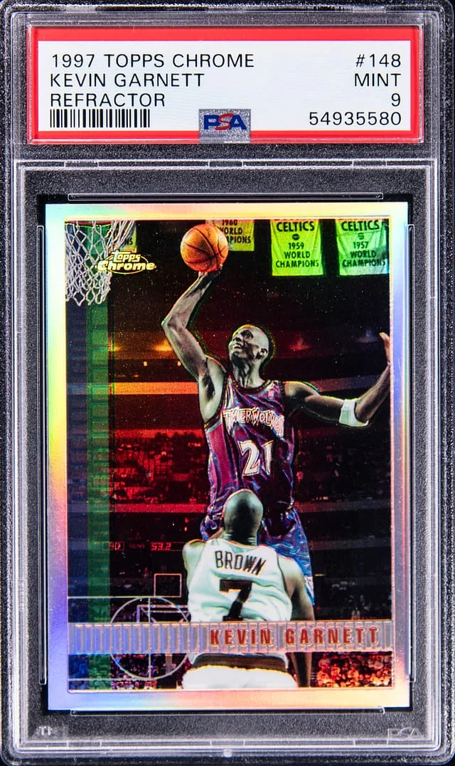 1997-98 Topps Chrome Kevin Garnett Refractor #148 card image