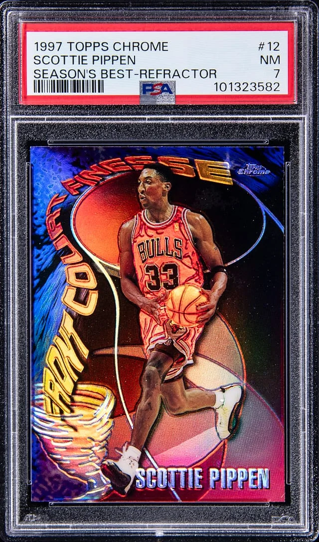 1997-98 Topps Chrome Scottie Pippen Season's Best Refractor #12 card image