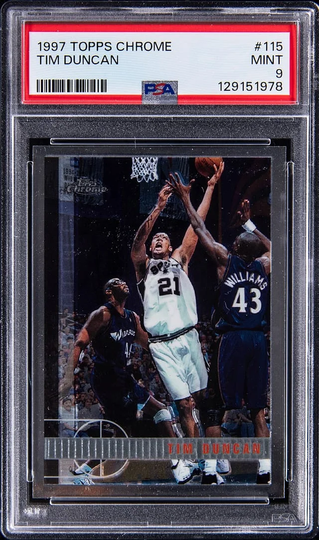 1997-98 Topps Chrome Tim Duncan #115 card image