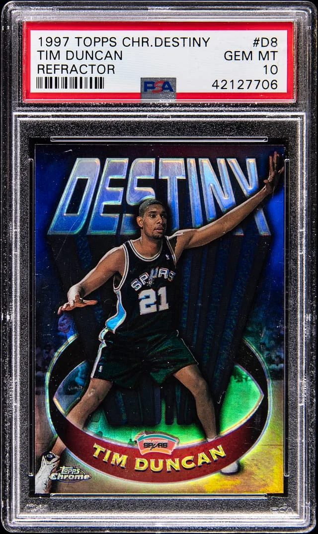 1997-98 Topps Chrome Tim Duncan Destiny Refractor #D8 card image