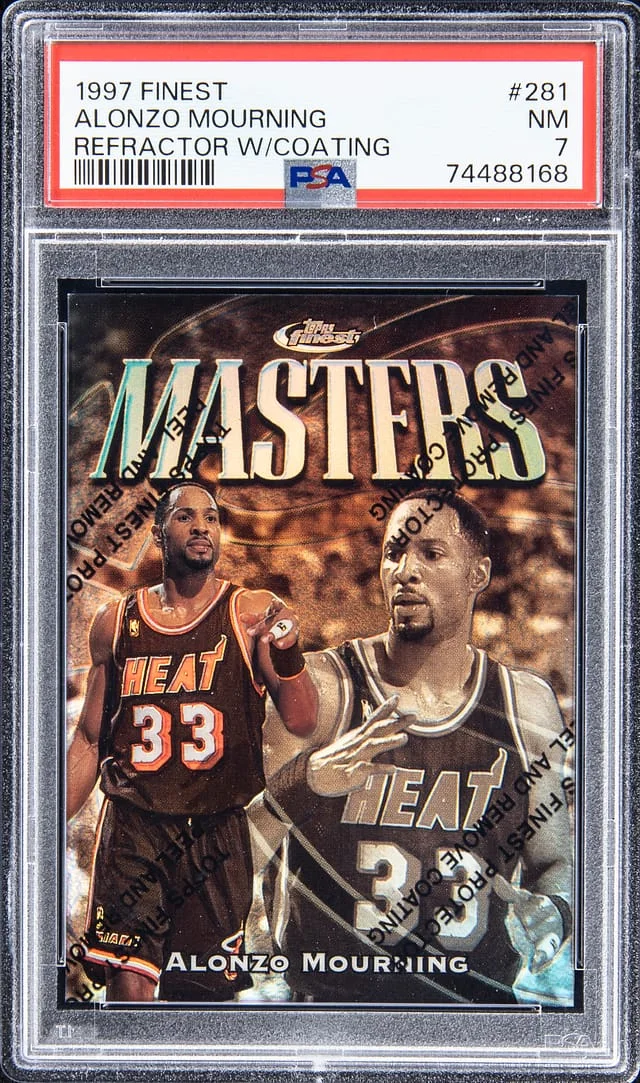 1997-98 Topps Finest Alonzo Mourning Refractor with Coating #281 card image