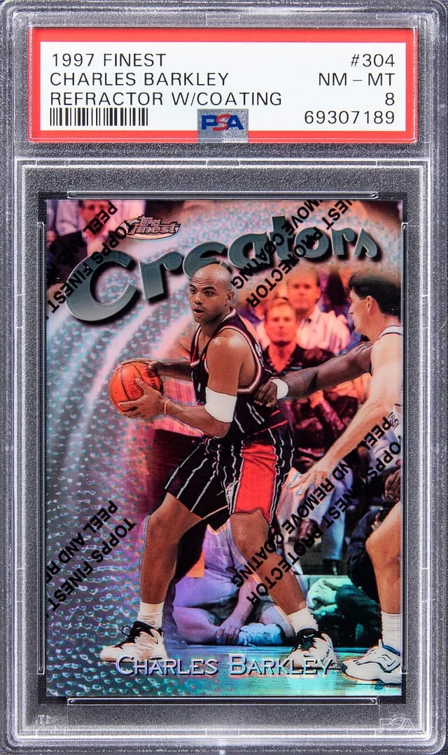 1997-98 Topps Finest Charles Barkley Refractor W/Coating #304 card image