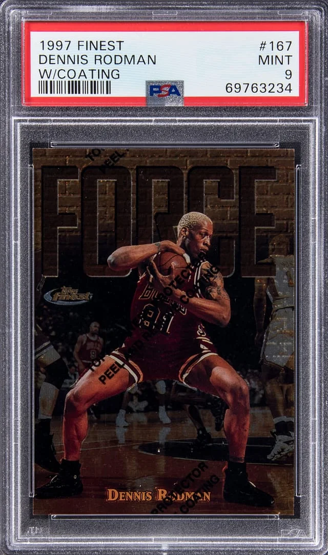 1997-98 Topps Finest Dennis Rodman Embossed #167 card image