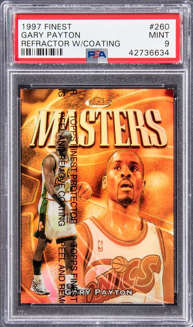 1997-98 Topps Finest Gary Payton Refractor w/Coating #260 card image