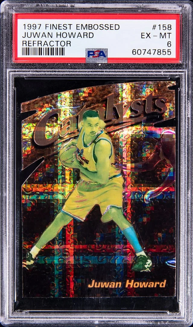 1997-98 Topps Finest Juwan Howard Embossed Refractor #158 card image
