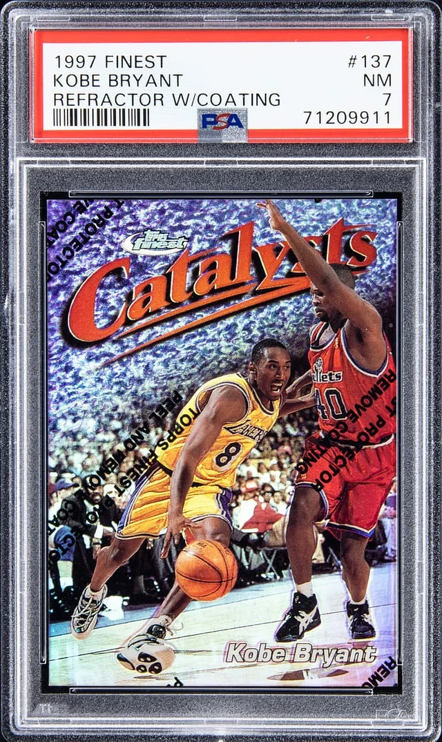 1997-98 Topps Finest Kobe Bryant Refractor With Coating #137 card image