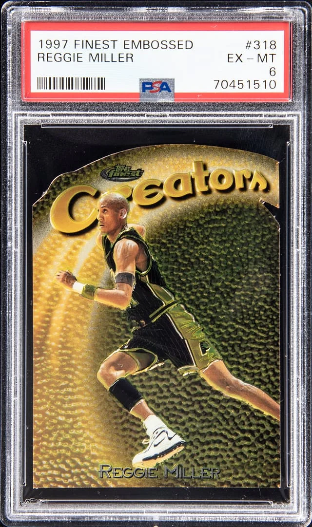 1997-98 Topps Finest Reggie Miller Embossed #318 card image