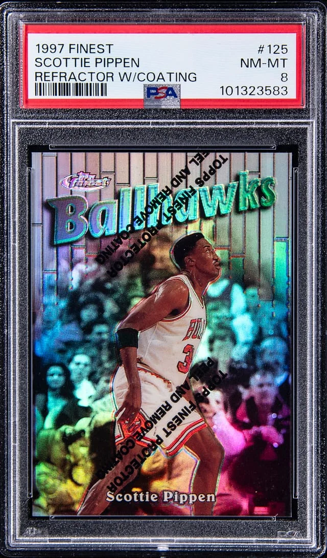 1997-98 Topps Finest Scottie Pippen Refractor with Coating #125 card image