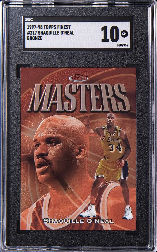 1997-98 Topps Finest Shaquille O'Neal Refractor W/Coating #217 card image