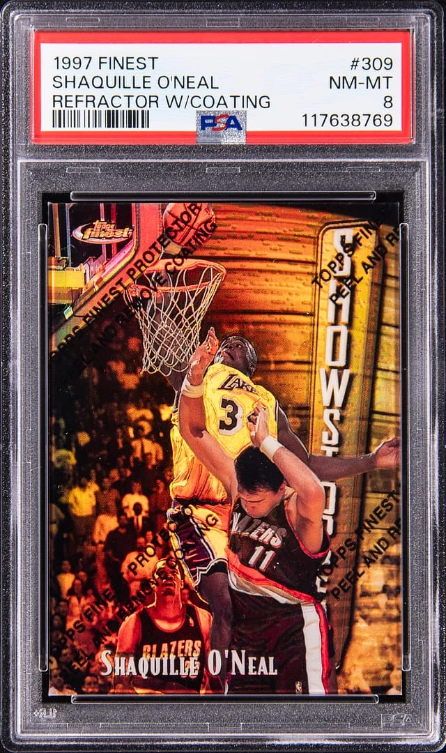 1997-98 Topps Finest Shaquille O'Neal W/ Coating #309 card image