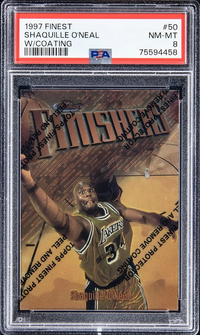 1997-98 Topps Finest Shaquille O'Neal With Coating #50 card image