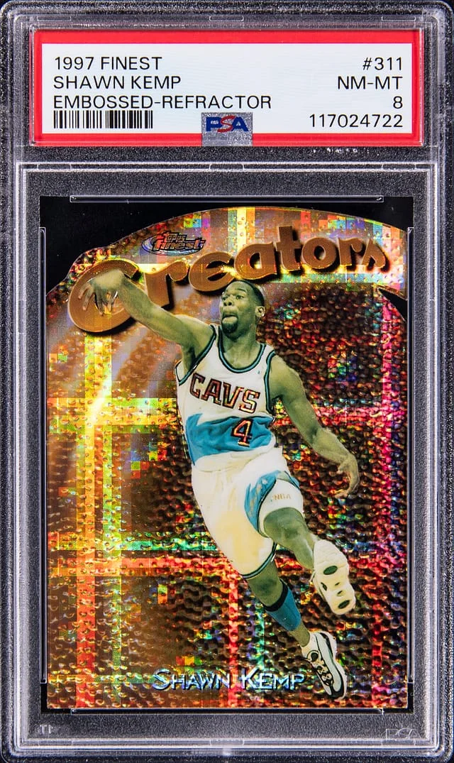 1997-98 Topps Finest Shawn Kemp Embossed Gold Refractor #311 card image