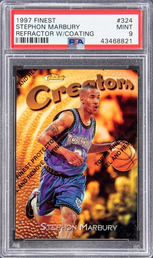 1997-98 Topps Finest Stephon Marbury Embossed Refractor #324 card image
