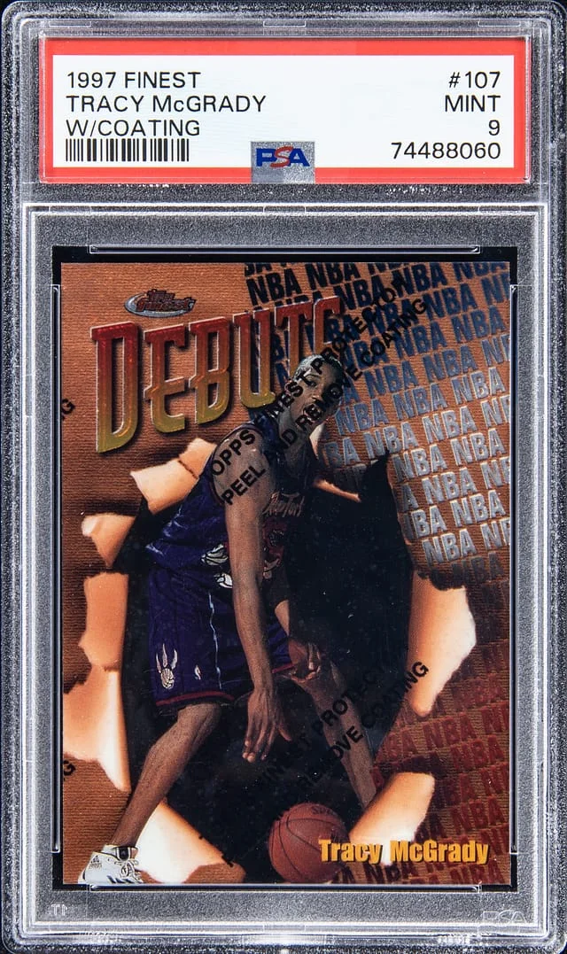 1997-98 Topps Finest Tracy McGrady With Coating #107 card image