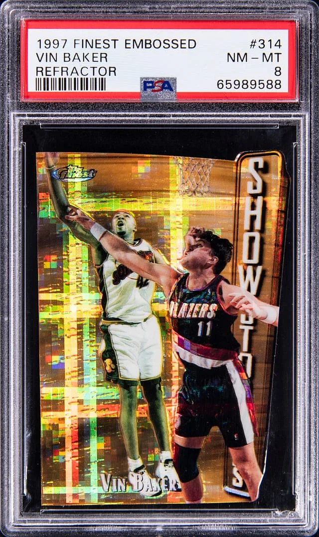 1997-98 Topps Finest Vin Baker Embossed Refractor #314 card image