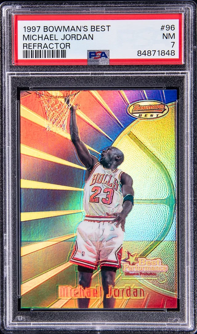 1997-98 Topps Michael Jordan Bowman's Best Refractor #96 card image