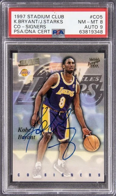 1997-98 Topps Stadium Club Kobe Bryant/John Starks Co-Signers #CO5 card image