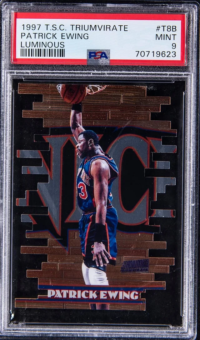 1997-98 Topps Stadium Club Patrick Ewing Triumvirate Luminous #T8B card image