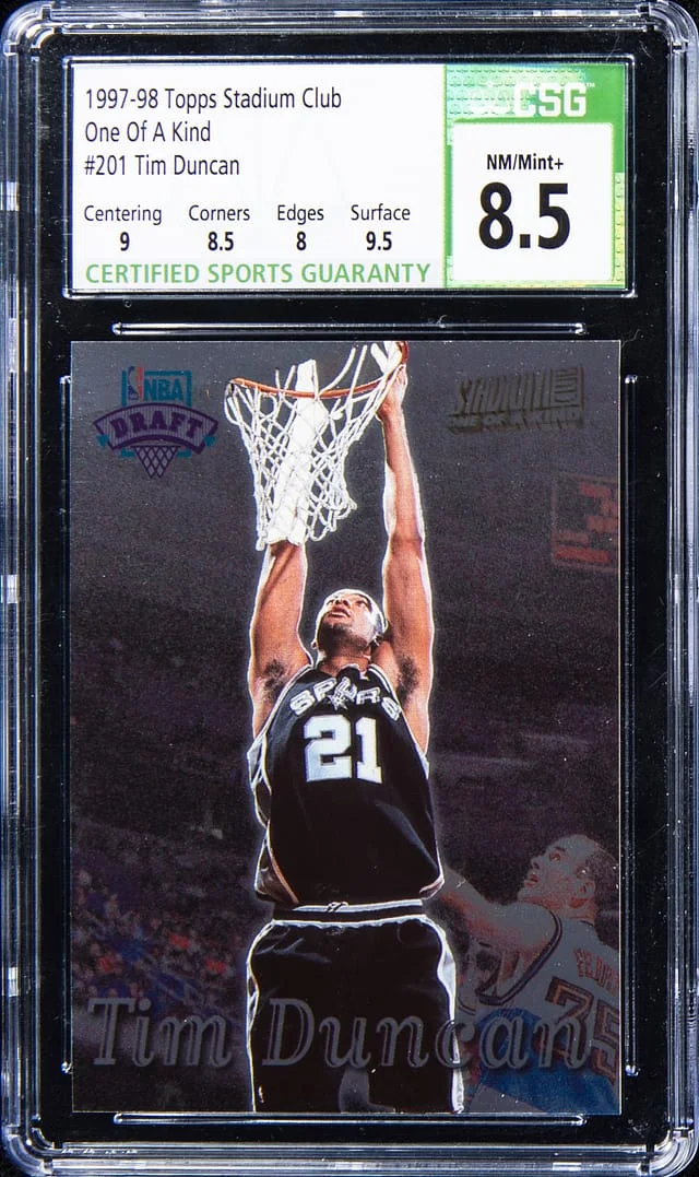 1997-98 Topps Stadium Club Tim Duncan One of a Kind #201 card image