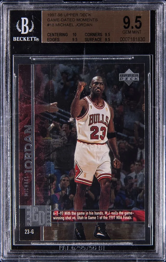 1997-98 Upper Deck Game Dated Moments Michael Jordan #18 card image
