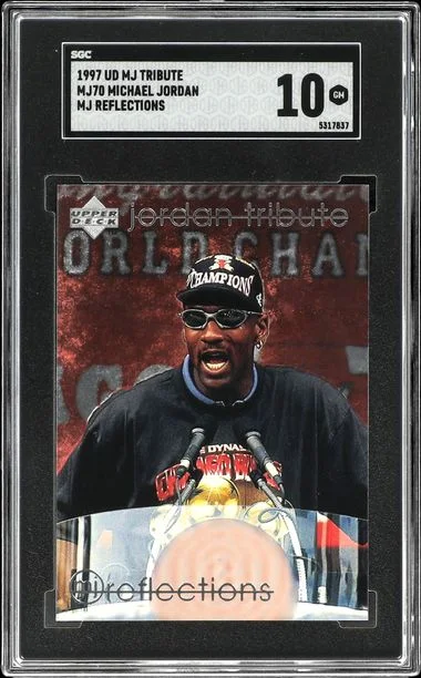 1997-98 Upper Deck Michael Jordan MJ Tribute MK Reflections #MJ70 card image