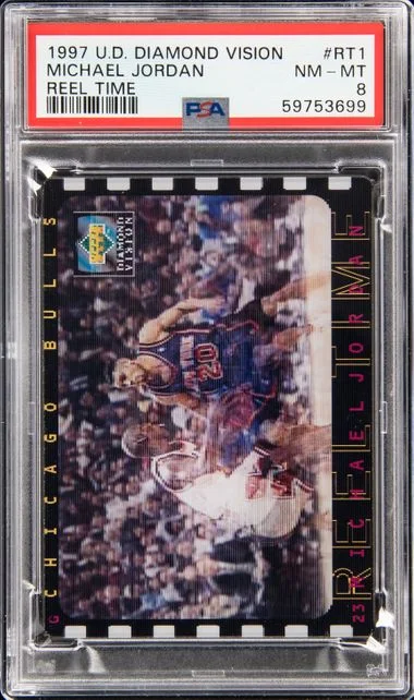 1997-98 Upper Deck Michael Jordan Diamond Vision Reel Time #RT1 card image