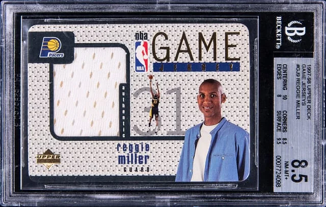 1997-98 Upper Deck Reggie Miller Game Jerseys #GJ9 card image