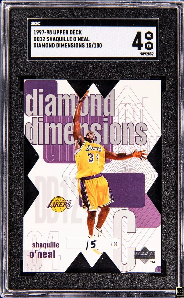1997-98 Upper Deck Shaquille O'Neal Diamond Dimensions #DD12 card image