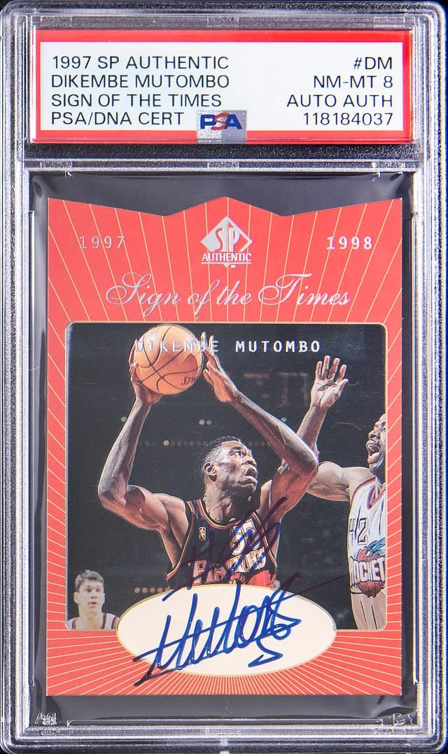 1997-98 Upper Deck SP Authentic Dikembe Mutombo Sign of the Times #DM card image