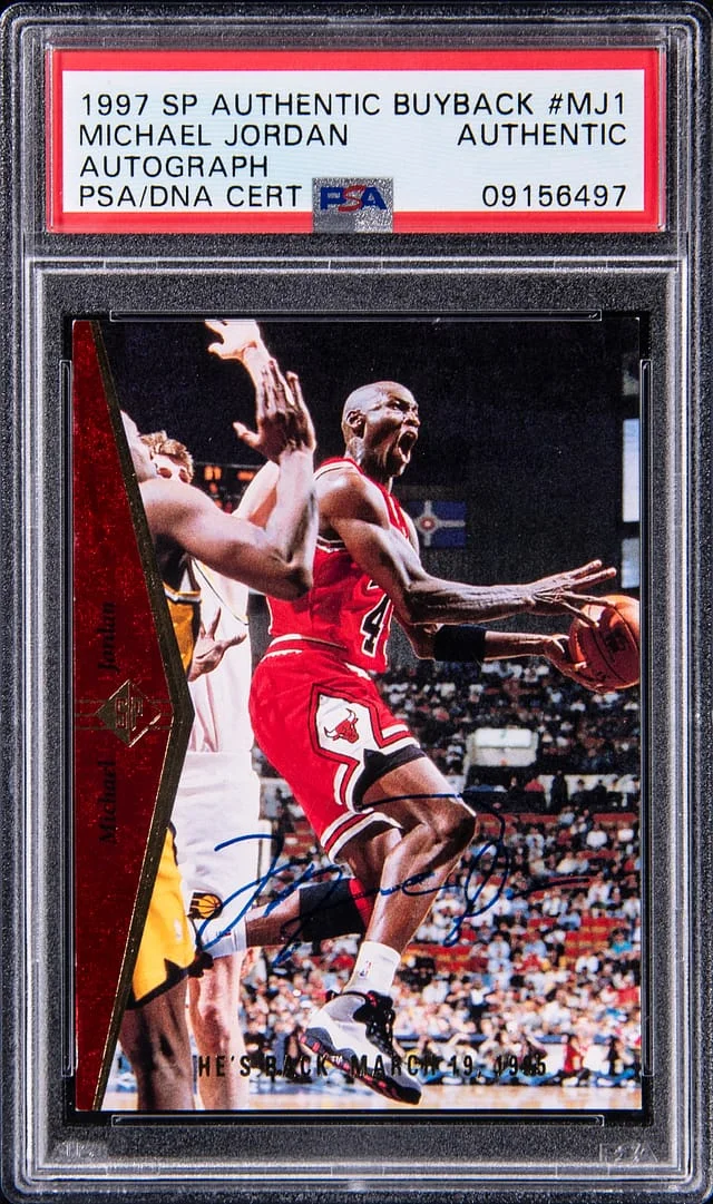 1997-98 Upper Deck SP Authentic Michael Jordan Buyback Autograph 1994-95 SP Red #MJ1 card image