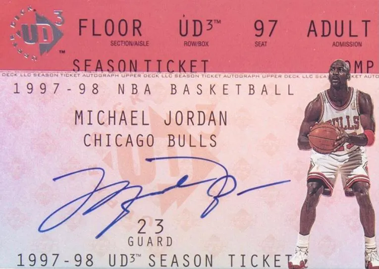 1997-98 Upper Deck UD3 Michael Jordan Season Ticket Autographs #MJ card image