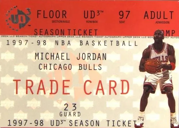 1997-98 Upper Deck UD3 Michael Jordan Season Ticket Trade #MJT card image